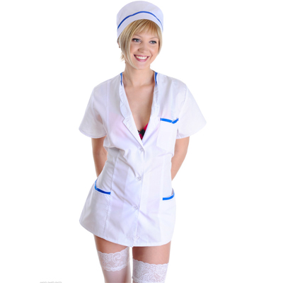 Naughty Leather Nurse Costume N18016
